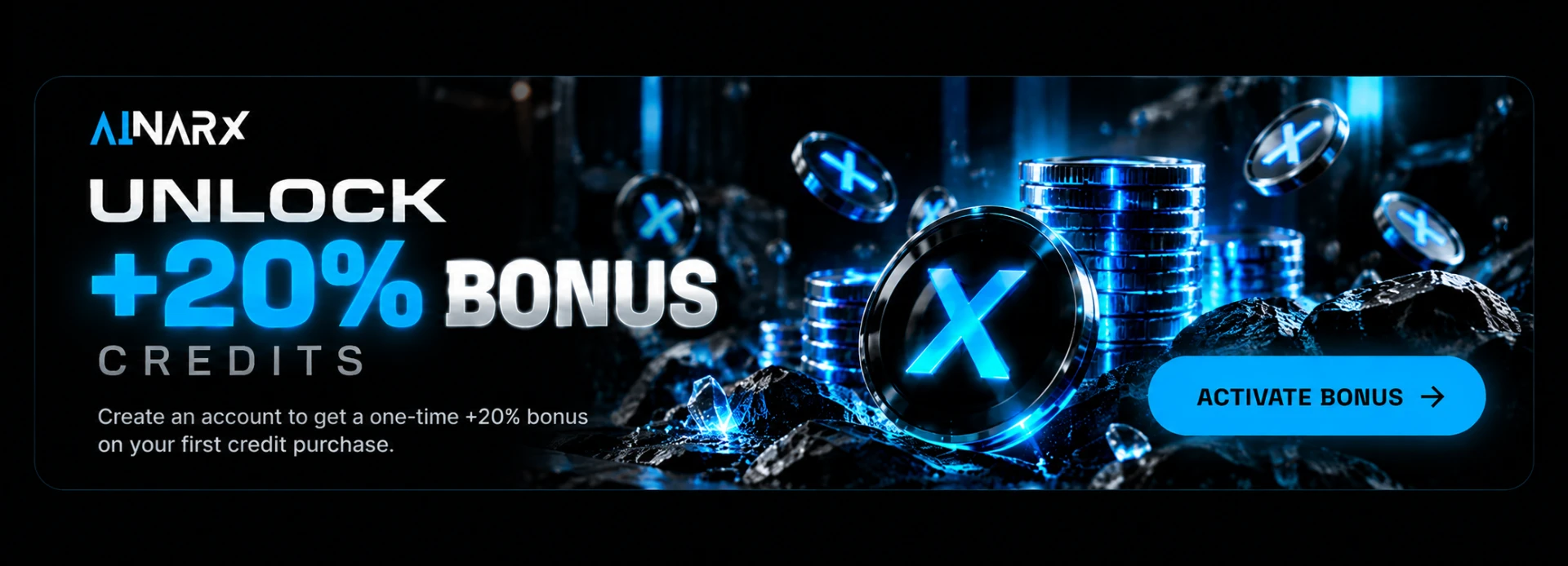 Unlock +20% AINARX bonus credits